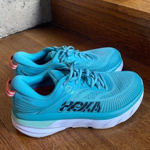 Bondi 7 by Hoka. Brand new wore once too small. Size 7.5 D